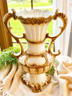 Vintage Capodimonte Floral Urn Vase