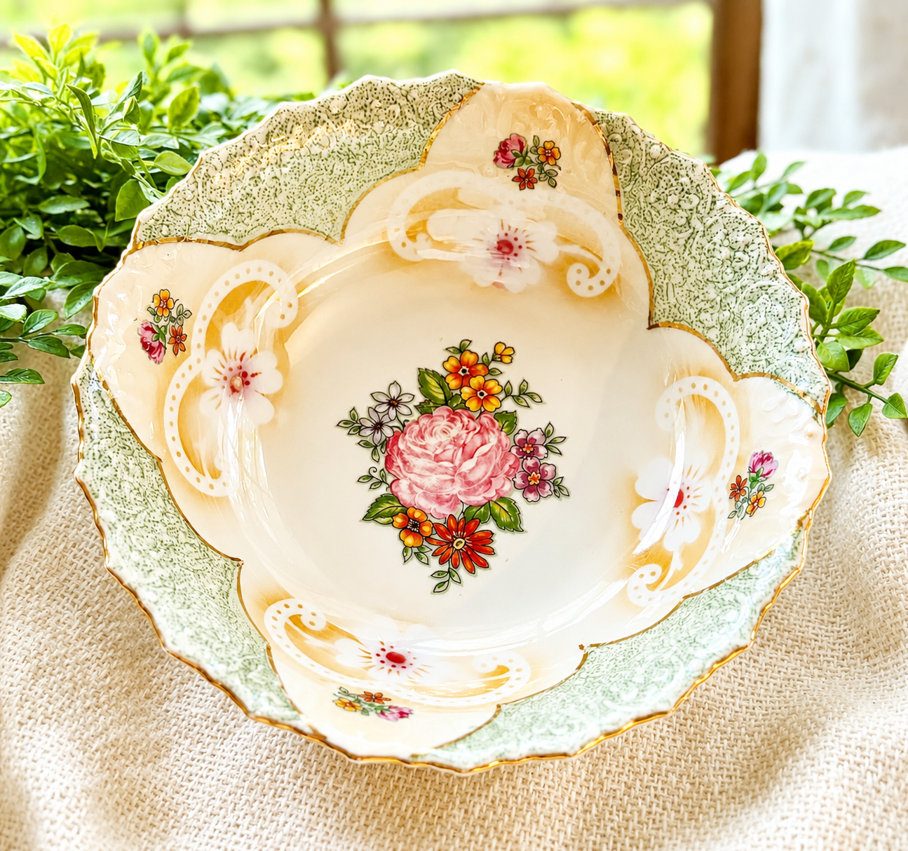 Vintage Bavaria Floral Serving Bowl