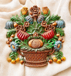 Vintage Syroco Floral Basket Wall Plaque