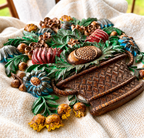 Vintage Syroco Floral Basket Wall Plaque