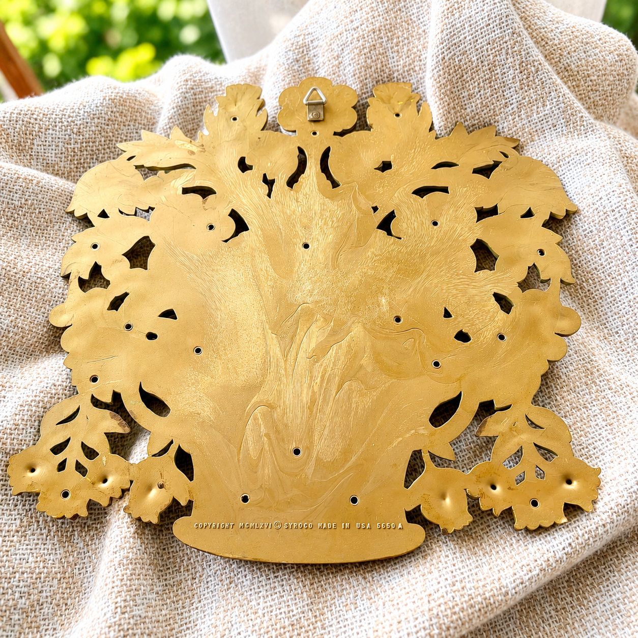 Vintage Syroco Floral Basket Wall Plaque