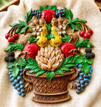 Vintage Syroco Fruit Basket Wall Plaque