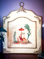Vintage Italian Hand-Painted Chinoiserie Fireplace Screen with Gilt Detail