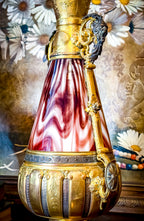 19th Century French Napoleon III Opaline Glass & Gilt Régule Urn