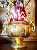 19th Century French Napoleon III Opaline Glass & Gilt Régule Urn