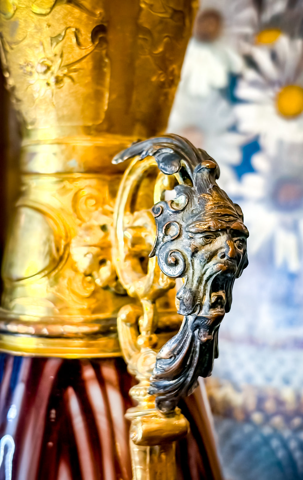 19th Century French Napoleon III Opaline Glass & Gilt Régule Urn