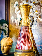 19th Century French Napoleon III Opaline Glass & Gilt Régule Urn