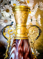 19th Century French Napoleon III Opaline Glass & Gilt Régule Urn