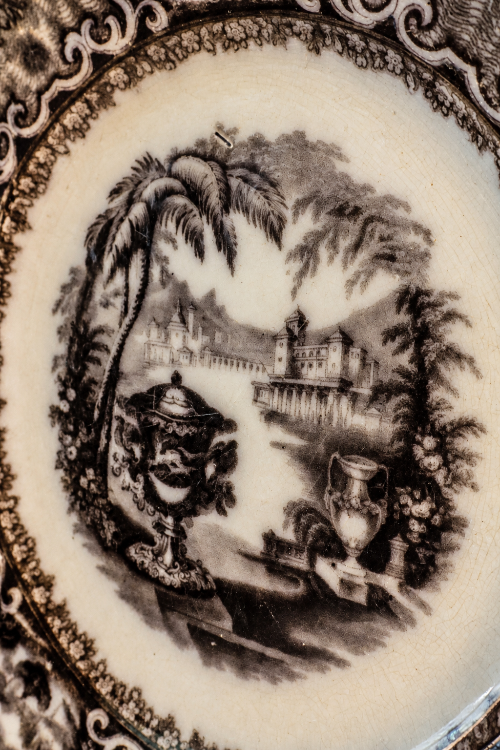 Antique Victorian Washington Vase Transferware Plate | England, c. 1850