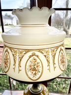 Antique Floral Hurricane Lamp