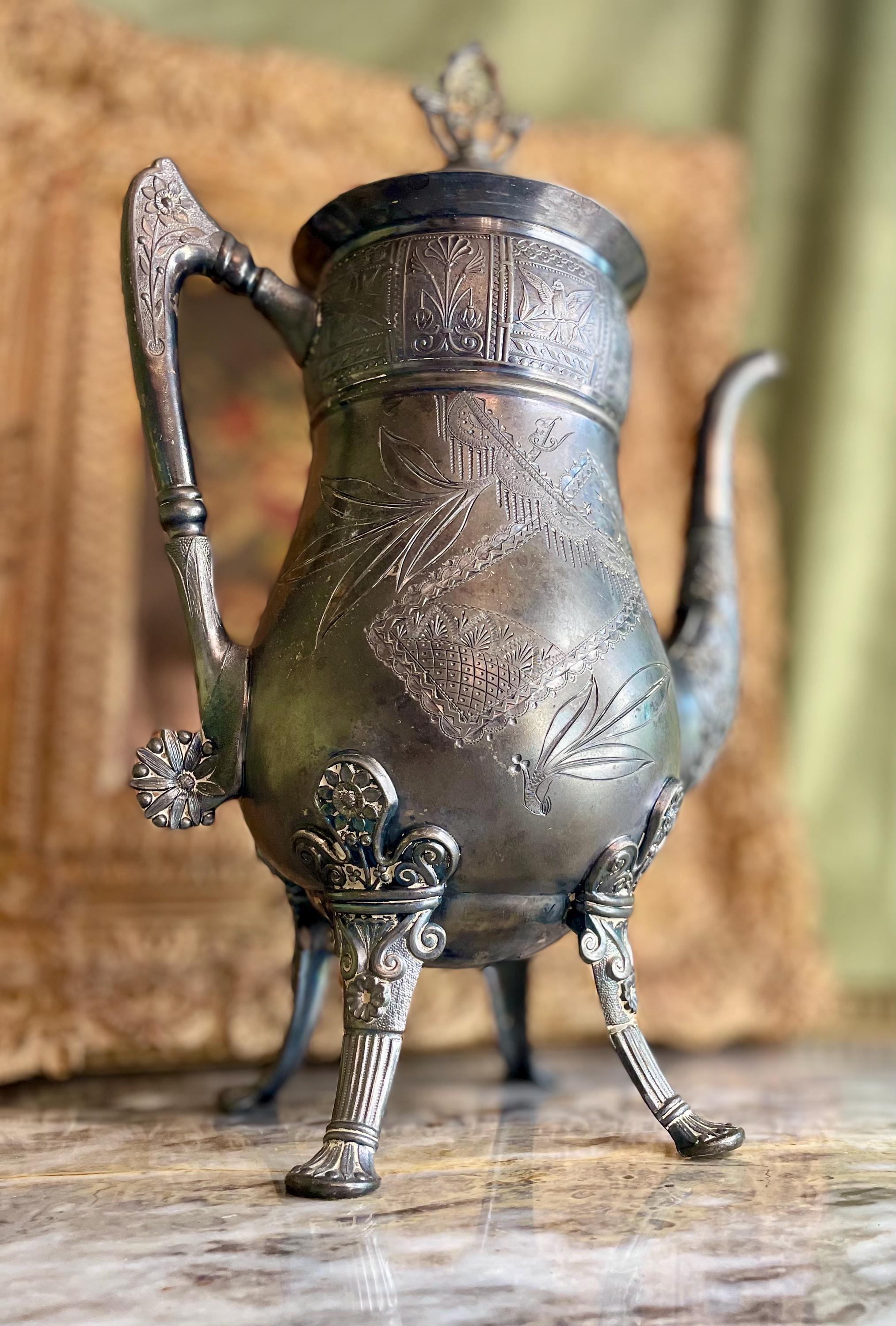 Antique Victorian Silver - Played Coffee/Teapot