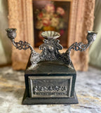 Antique Holy Water Last Supper Altar Oak Box