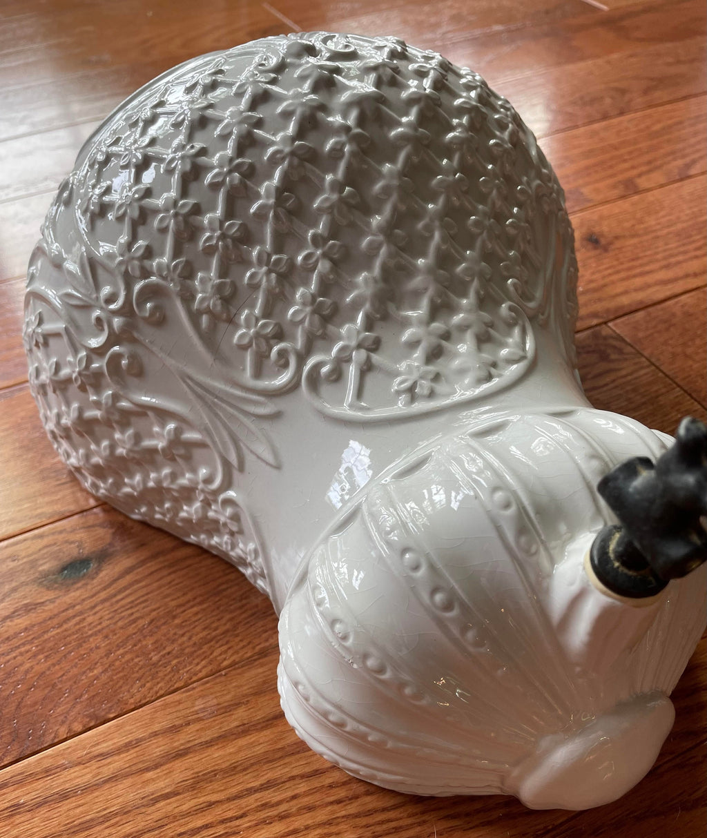 Vintage Italian White Ceramic Lavabo Wall Fountain