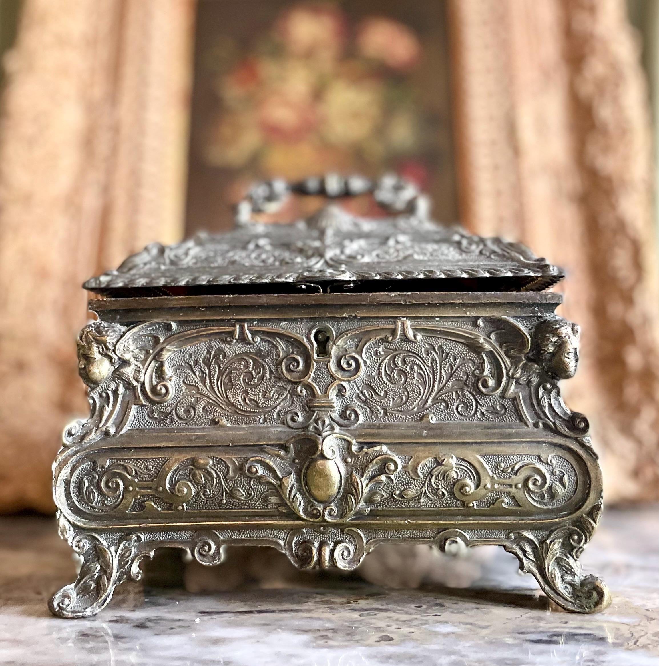 Antique Silver Plated Jewelry Box
