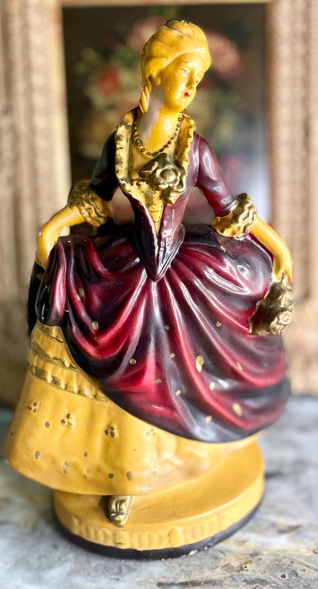 Vintage Porcelain Robia Ware Victorian Woman Figurine