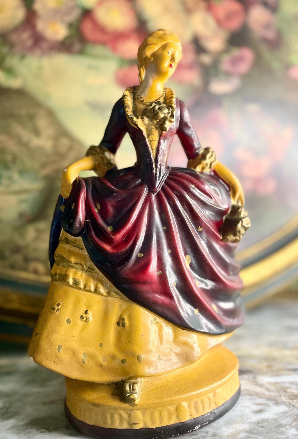 Vintage Porcelain Robia Ware Victorian Woman Figurine