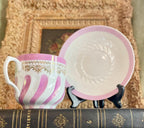 Vintage German Pink Lusterware Cup & Saucer with Gold Gilt Detailing