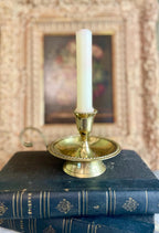 Antique Brass Chamberstick Candle Holder