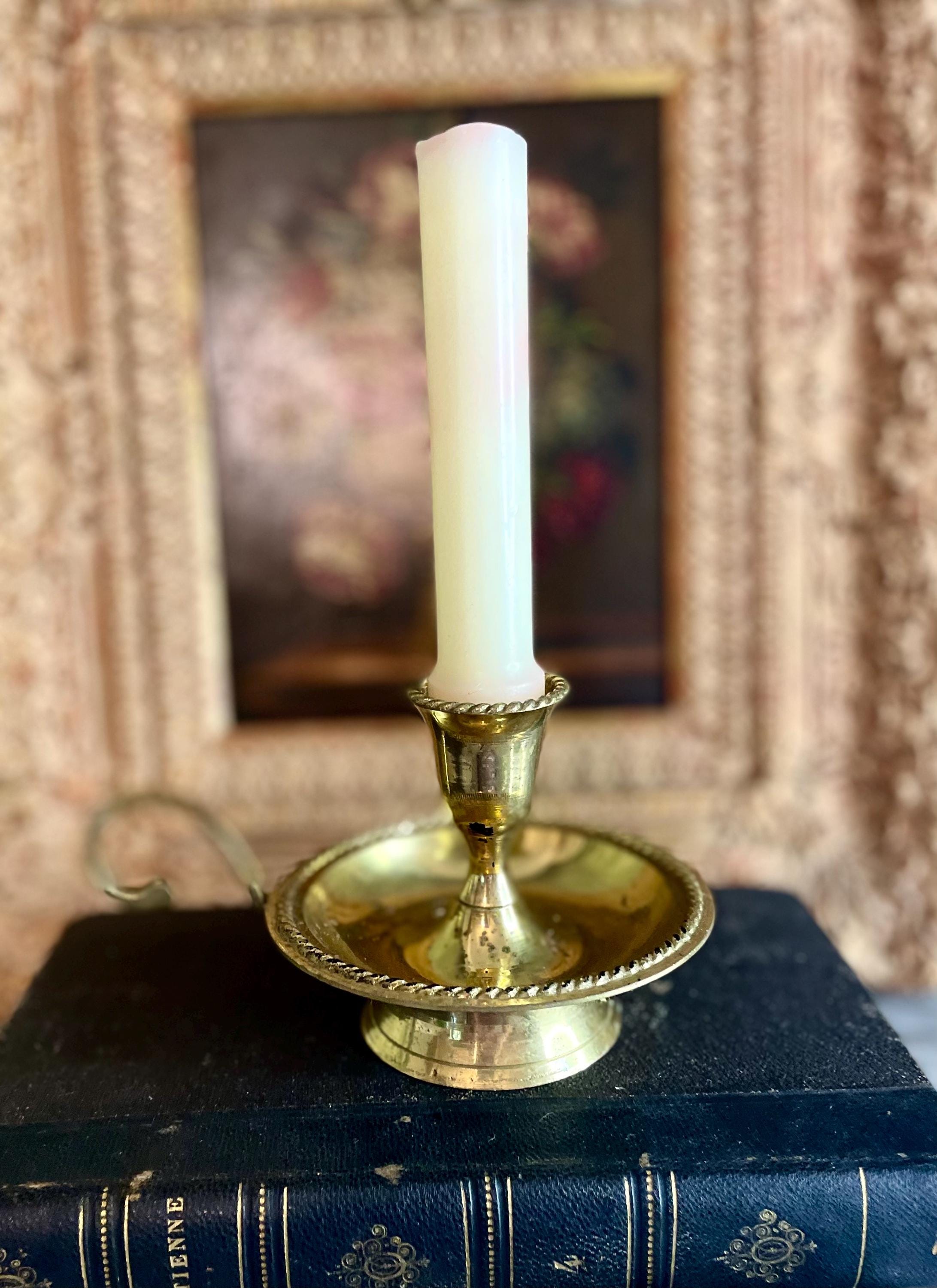 Antique Brass Chamberstick Candle Holder