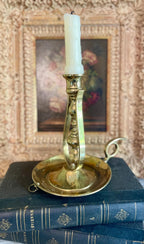 Antique Brass Gimbal Candle Holder with Handle
