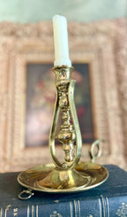 Antique Brass Gimbal Candle Holder with Handle